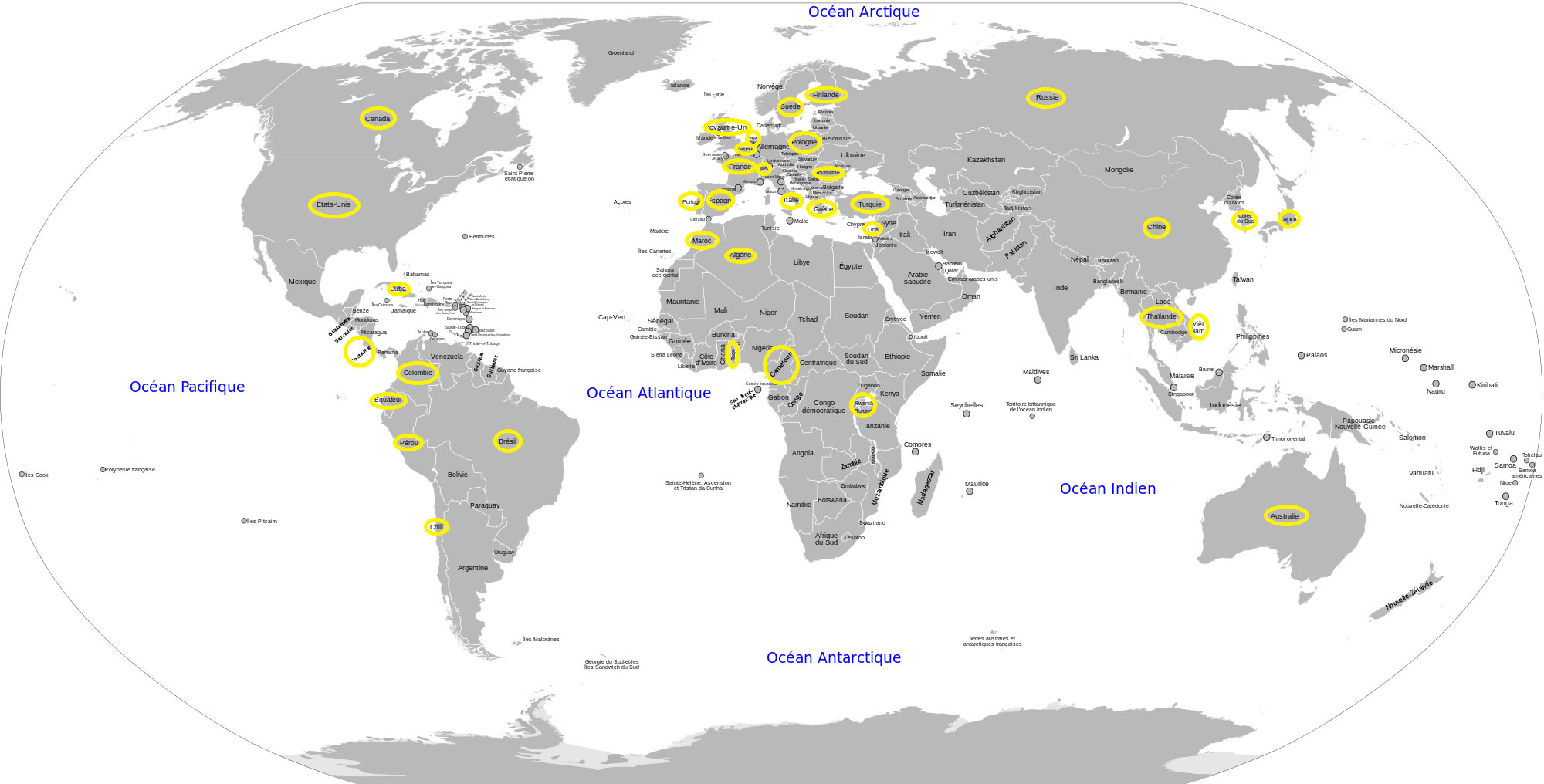 Carte monde IIPB