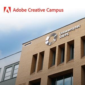Logotyp Adobe na tle gmachu USWPS