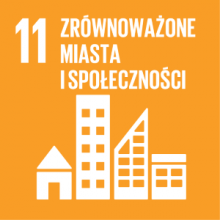 Zrównoważone miasta i społeczności ikona jedenastego celu zrównoważonego rozwoju