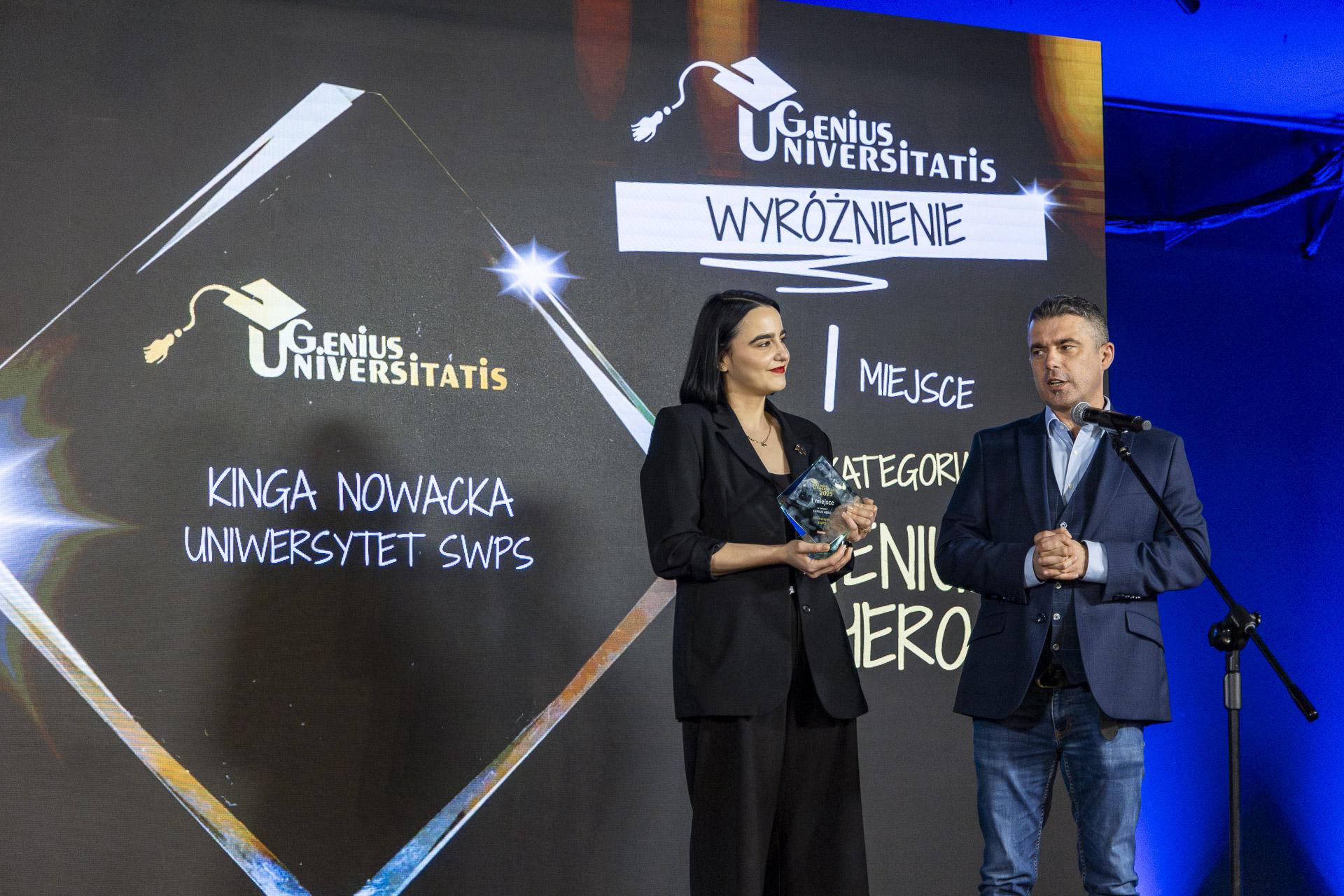 odbiór nagrody Genius Universitatis, zdj. Katarzyna Puciłowska