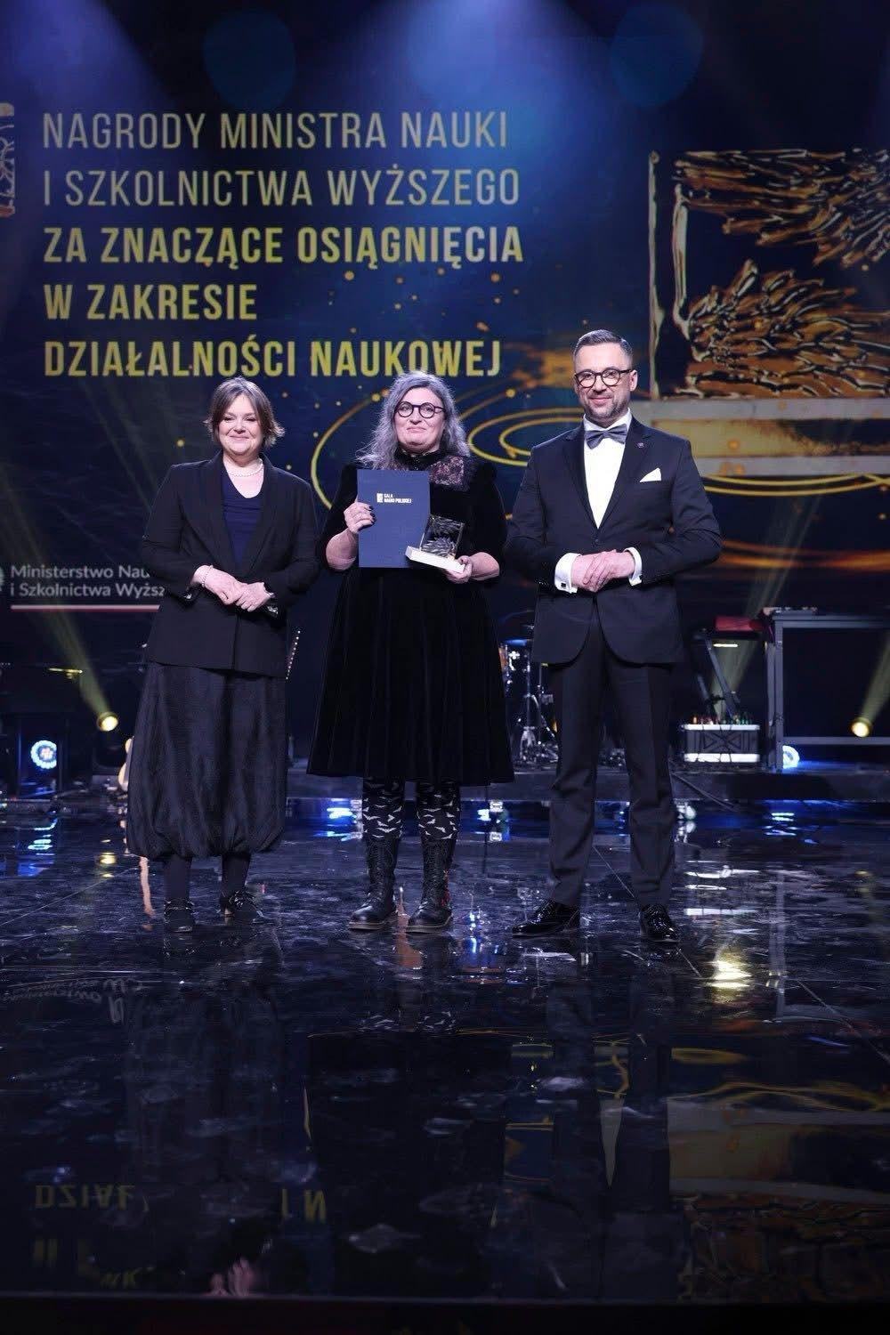 Profesor Agata Gąsiorowska podczas Gali Nauki Polskiej, zdj. Ministerstwo Nauki i Szkolnictwa Wyższego