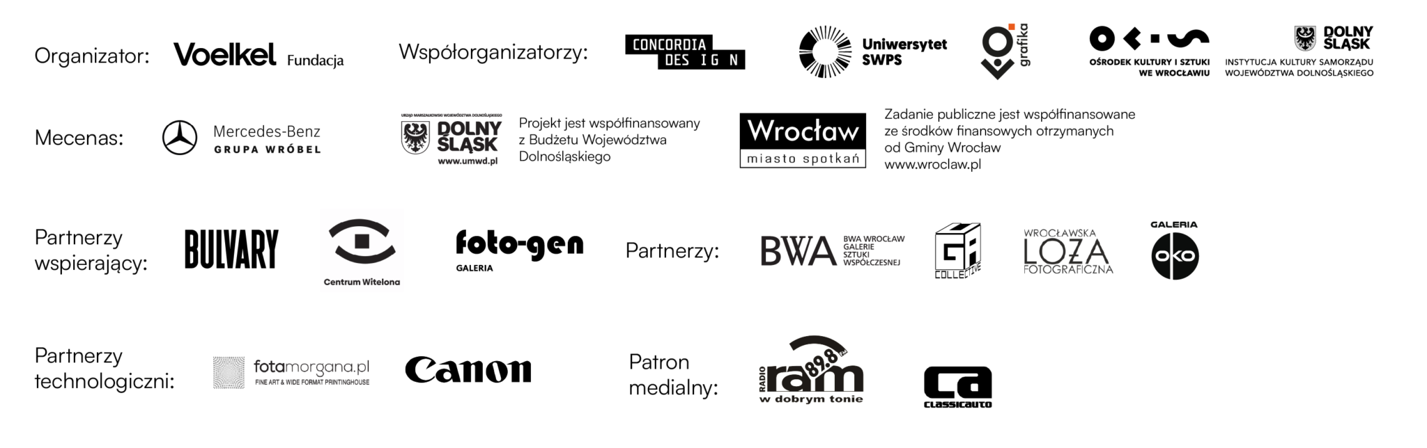 Organizatorzy, partnerzy oraz patroni wydarzenia (logotypy zaangażowanych instytucji)