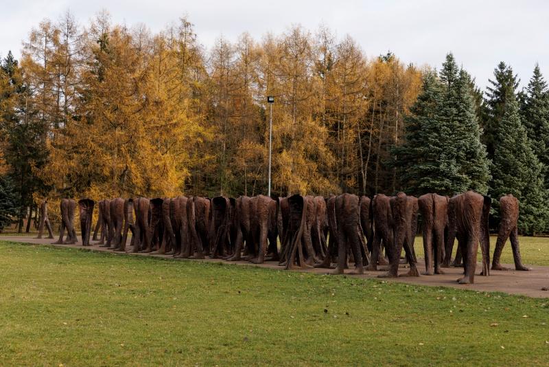 Grupa rzeźb Magdaleny Abakanowicz "Nierozpoznani" w poznańskim parku